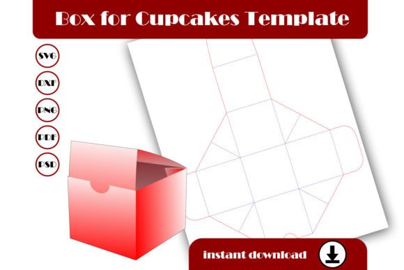 3D SVG Gift Boxes: Box Cupcakes Template Review