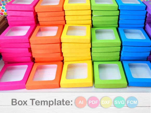 3D SVG Square Box Template 11 X 11 X 2cm
