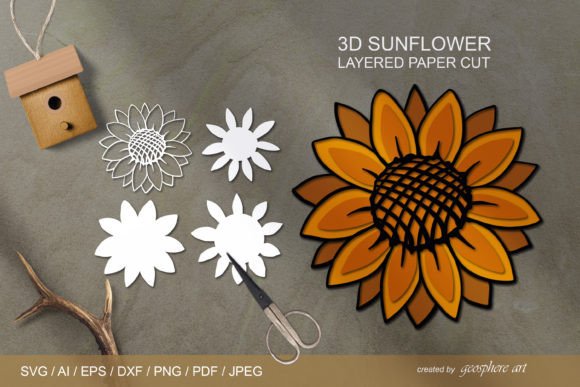 3D SVG Sunflower Shapes for Bold Blog Graphics