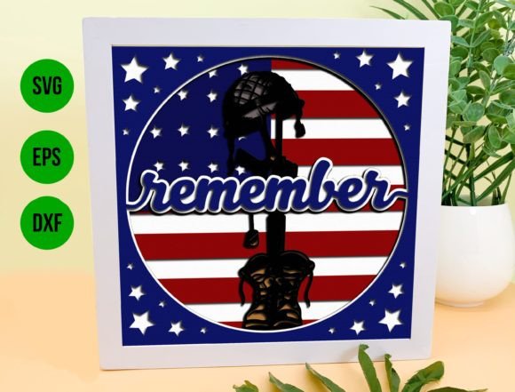 Army Shadow Box 3D SVG for Branding