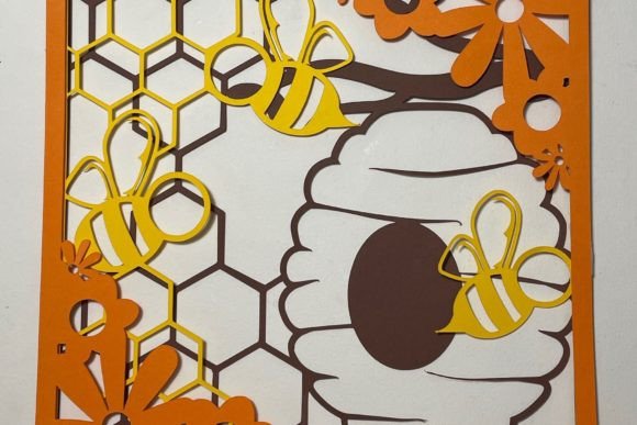 Bees and Beehive 3D SVG