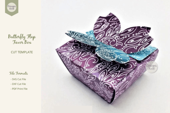 Butterfly Flap Box Template - SVG DXF