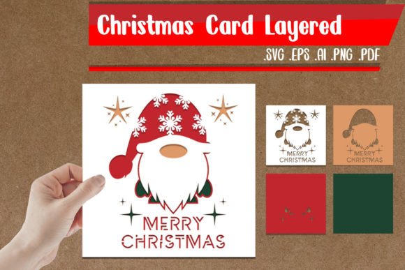 Christmas Card Layered - 3D SVG