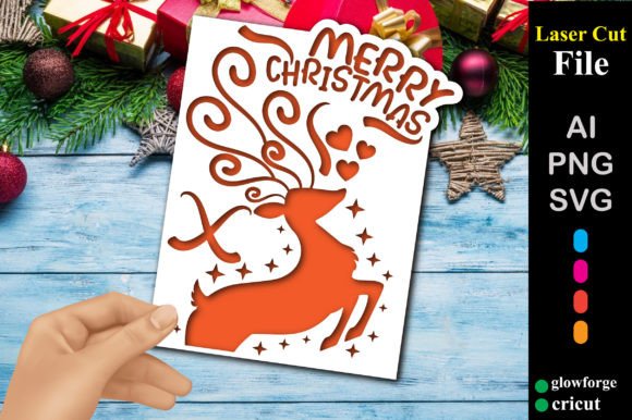 Christmas Papercut Card with Reindeer