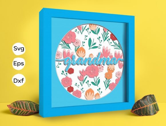 Grandma Flower Papercut Light Box: 3D SVG Shadow Boxes