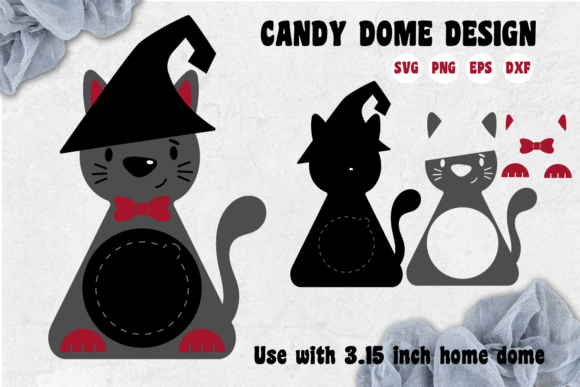 Halloween Candy Dome Ornaments Cat SVG