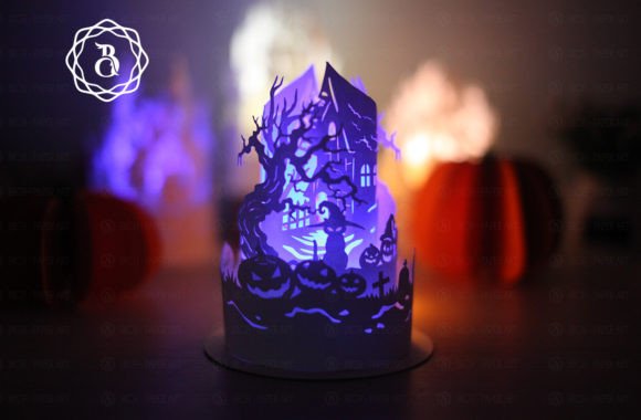 Halloween Cat Witch Paper Cut Lanterns