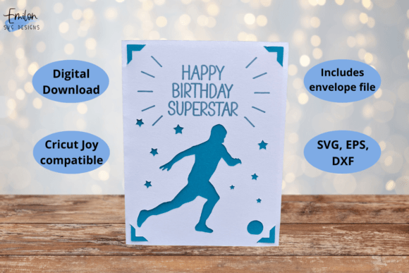 Happy Birthday Soccer Football Card SVG