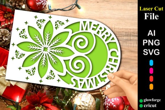 Merry Christmas 3D SVG Papercut Card