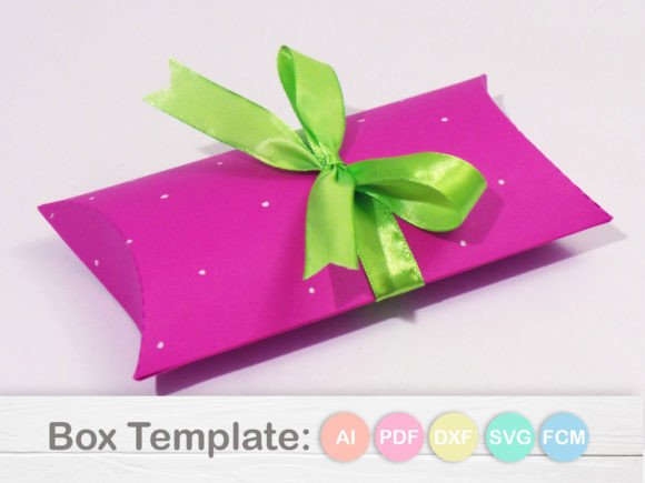 Minimalist Pillow Box Template 3D SVG Gift Boxes