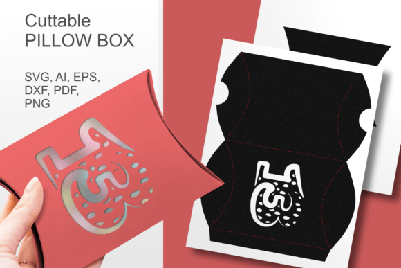 Number 13 Pillow Gift Box Template SVG