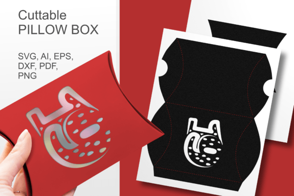 Number 19 Pillow Gift Box Template SVG