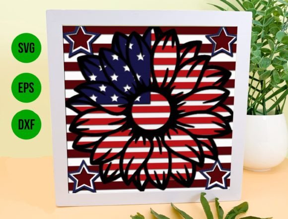Patriotic Sunflower 3D SVG Shadow Boxes Review
