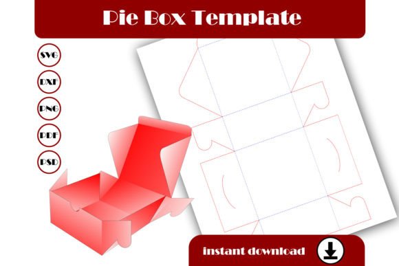 Pie Box Template: 3D SVG for Gift Boxes
