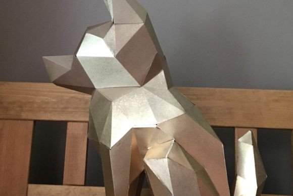 Sitting Puppy Paper Sculpture: 3D SVG Animals Review