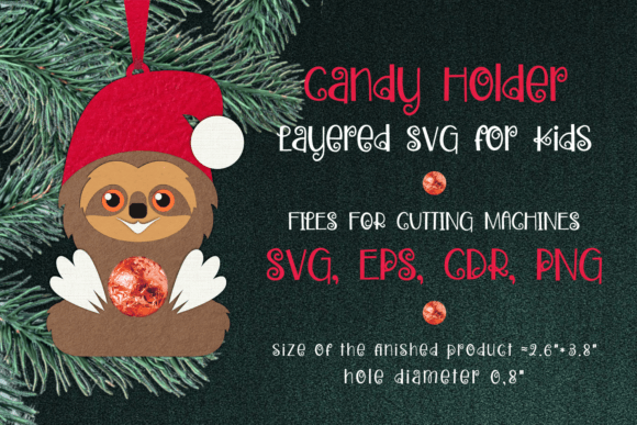 Sloth Christmas Ornament Candy Holder