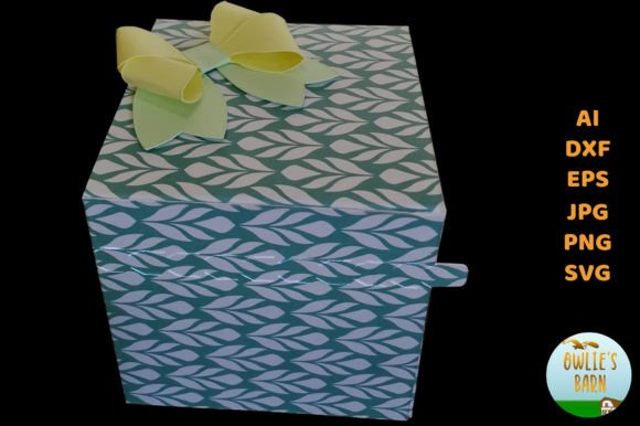 Square Tear-off Box with Bow 3D SVG Shapes