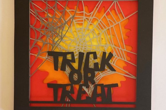 Trick or Treat Spiderweb Shadow Box